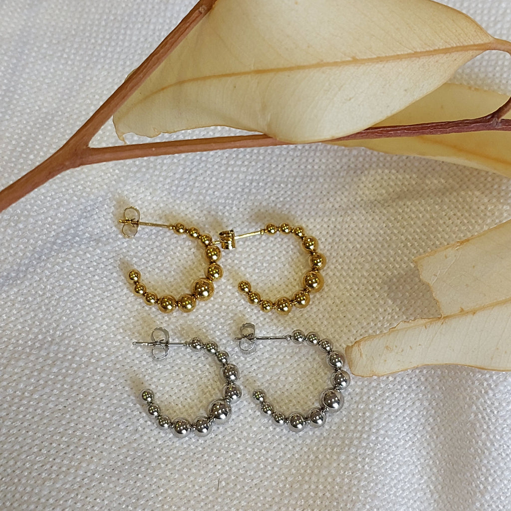 Beaded Hoops - Available in Gold and Silver
