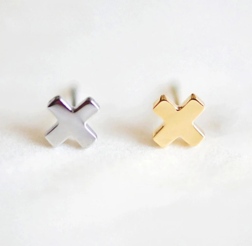 Criss-Cross Studs- Available in Gold and Silver