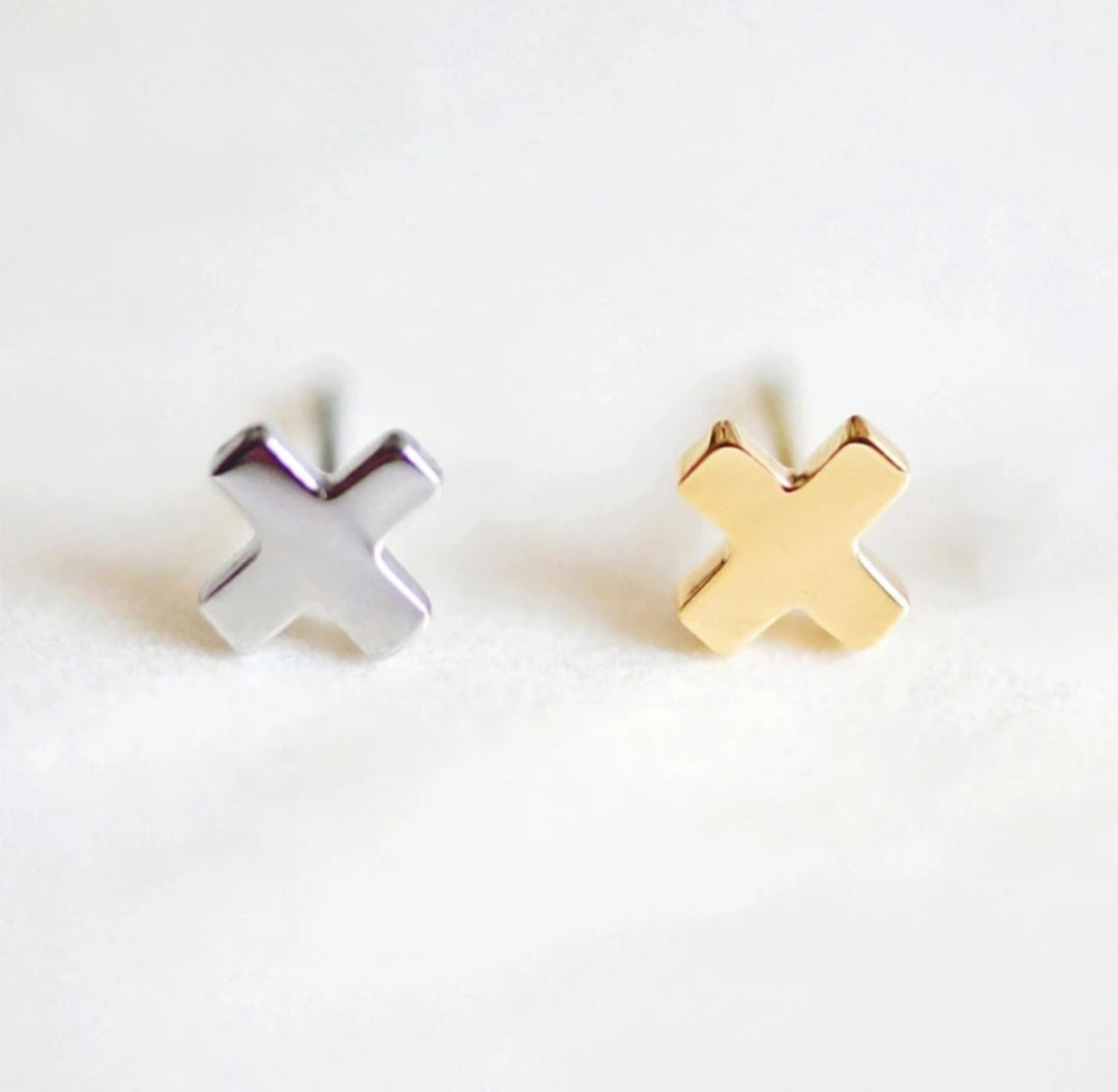 Criss-Cross Studs- Available in Gold and Silver