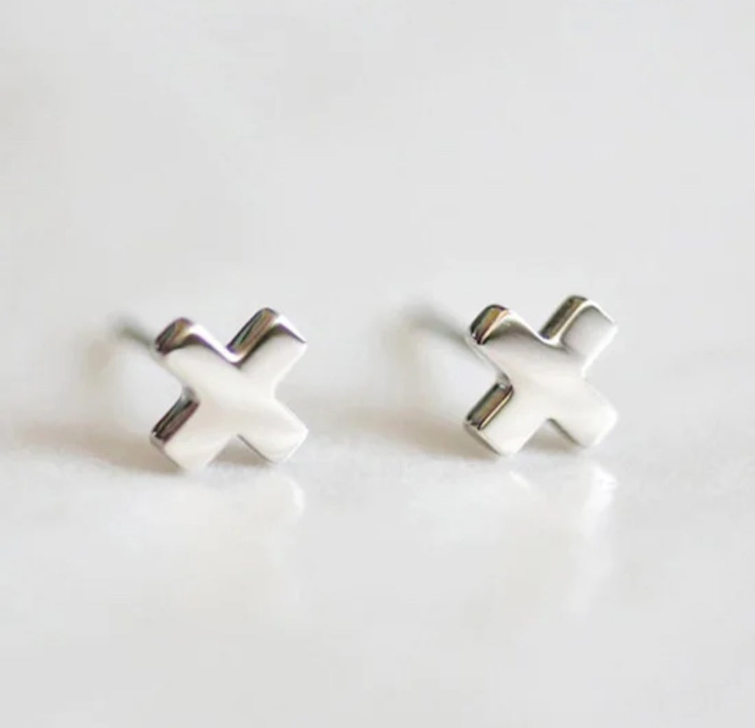 Criss-Cross Studs- Available in Gold and Silver
