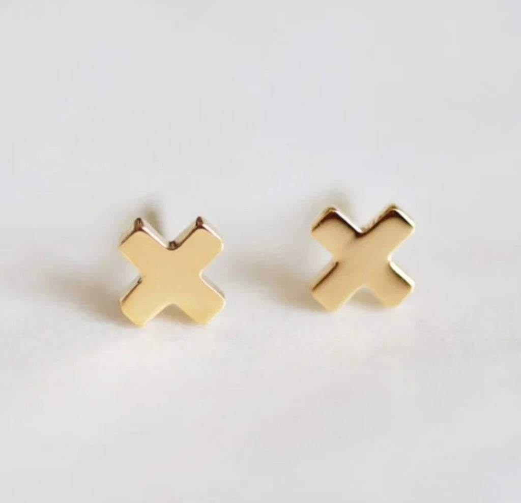 Criss-Cross Studs- Available in Gold and Silver