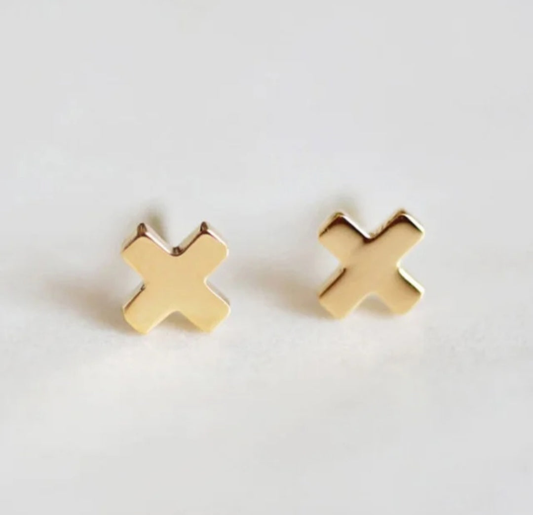 Criss-Cross Studs- Available in Gold and Silver