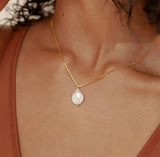 Silk Necklace with Freshwater Pearl