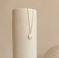 Fine Paper Clip Necklace with Freshwater Pearl
