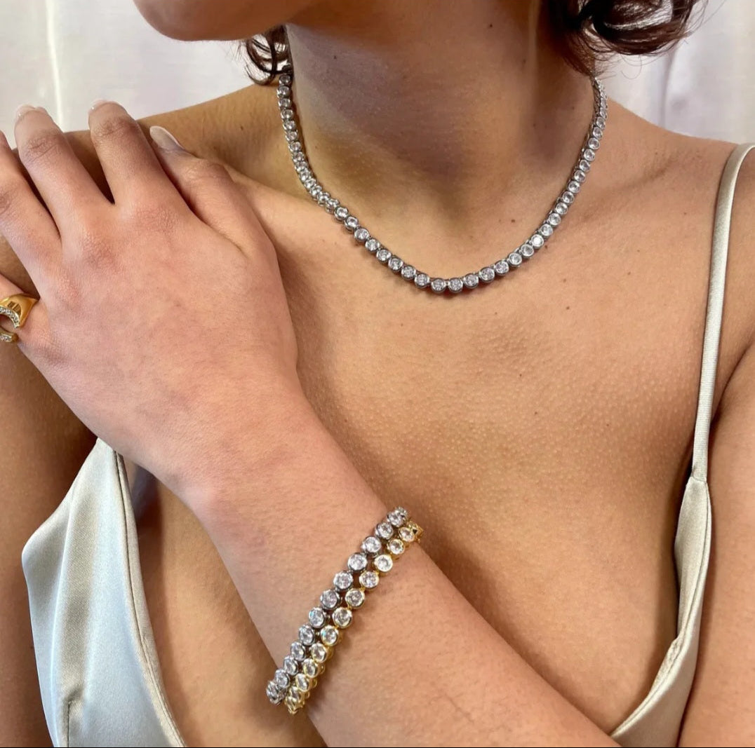 Bezel Tennis Bracelet- Available in multiple styles