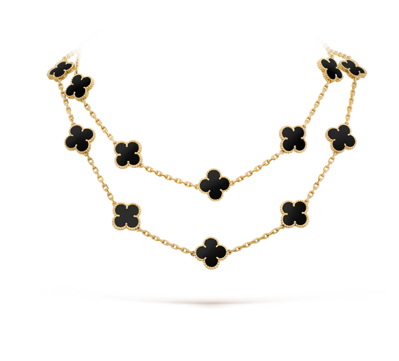 20 Motif Clover Necklace- Available in Black, White and Gold Clovers