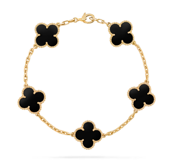 Clover Bracelet - Available in Black, White and Gold Motifs