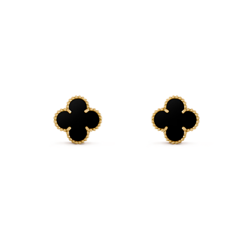 Stud Clover Earrings- Available in Black, White and Gold Clovers