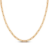 Large Link Paper Clip Necklace- Available in Gold, Rose Gold and Silver