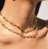 Large Link Paper Clip Necklace- Available in Gold, Rose Gold and Silver