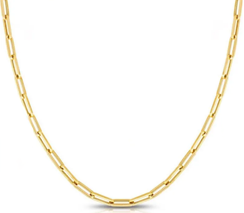 Large Link Paper Clip Necklace- Available in Gold, Rose Gold and Silver