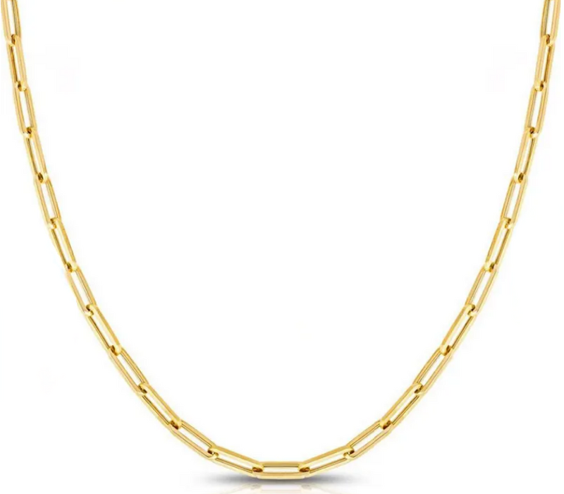 Large Link Paper Clip Necklace- Available in Gold, Rose Gold and Silver