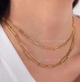 Large Link Paper Clip Necklace- Available in Gold, Rose Gold and Silver