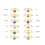 Birthstone Disc Ring