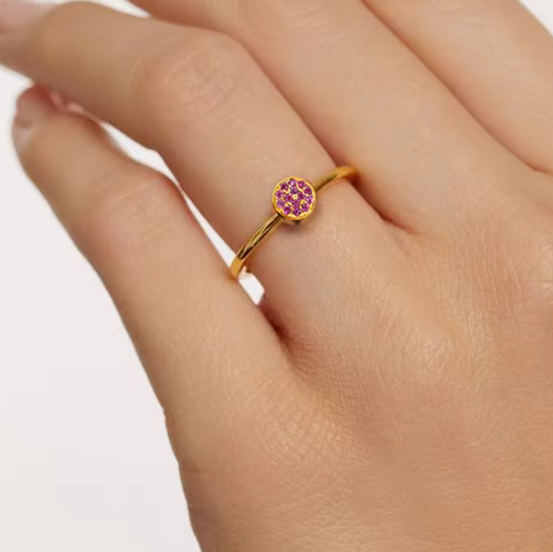 Birthstone Disc Ring