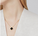 Single Motif Clover Necklace- Available in Black, White and Gold Clovers