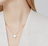 Single Motif Clover Necklace- Available in Black, White and Gold Clovers