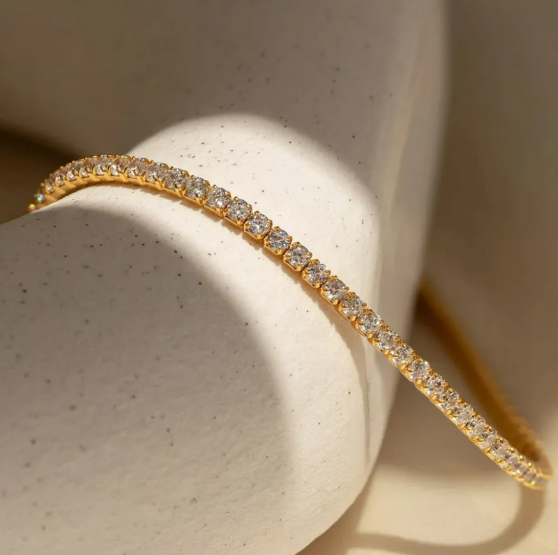 Thin Cubic Bracelet- Gold and Silver