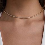 Thin Cubic Necklace-Gold and Silver