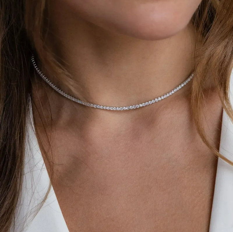 Thin Cubic Necklace-Gold and Silver