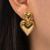 Double Heart Earrings