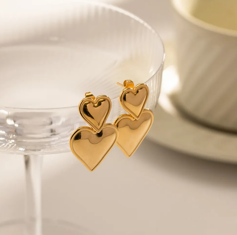 Double Heart Earrings