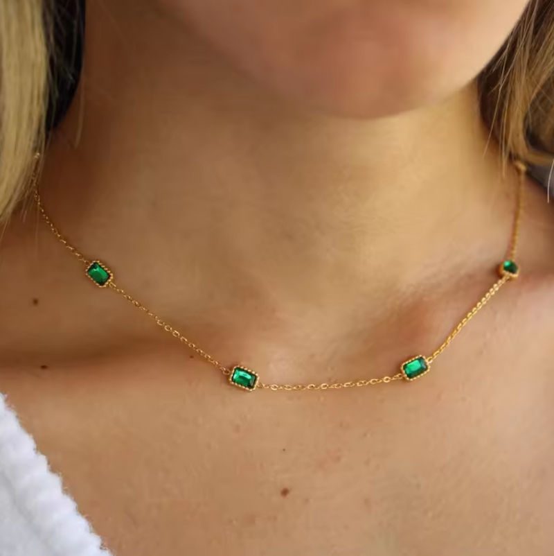 Emerald Charm Necklace