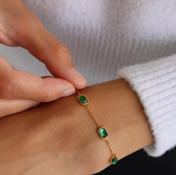 Emerald Charm Bracelet