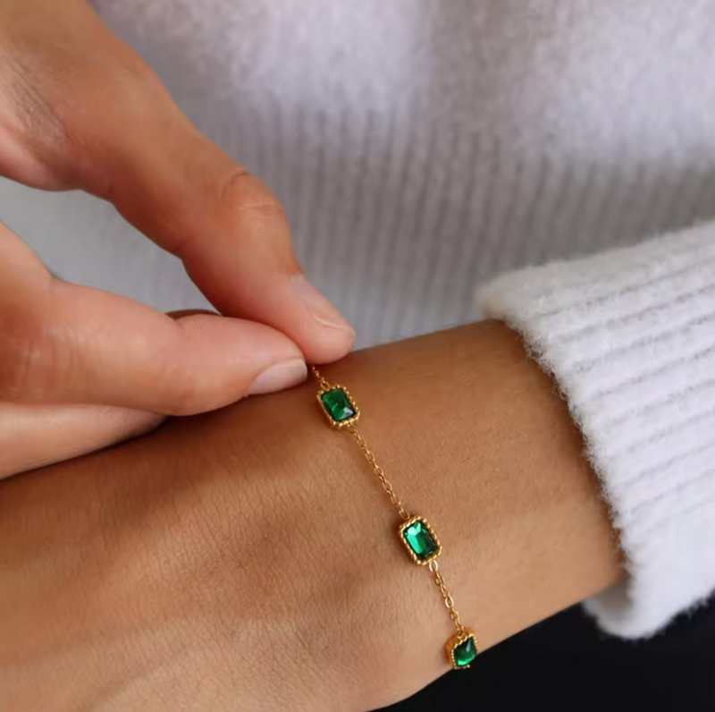 Emerald Charm Bracelet Mimush Collection