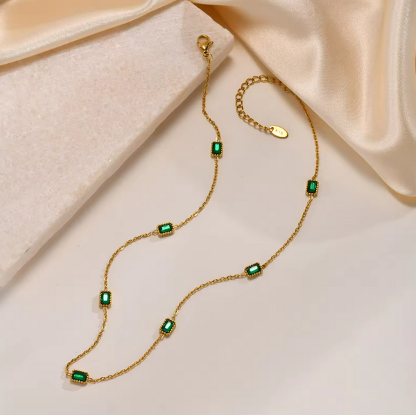 Emerald Charm Necklace