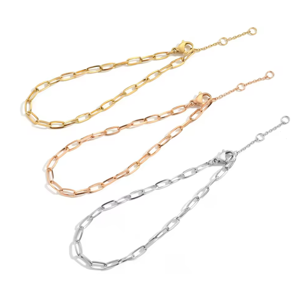 Fine Paper Clip Bracelet- Available in Gold, Rose Gold and Silver