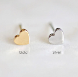 Heart Stud Earrings-Gold and Silver