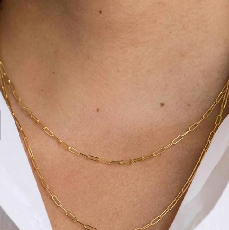 Fine Paper Clip Necklace- Available in Gold, Rose Gold & Silver