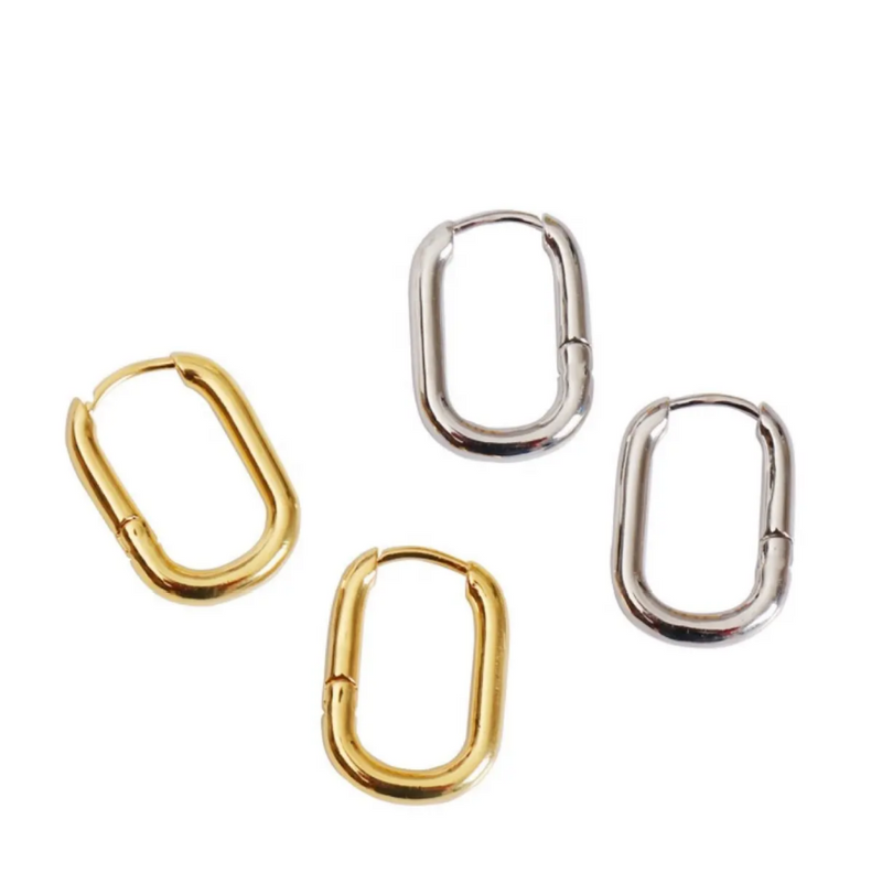 Simple Oval Hoops- Gold and Silver