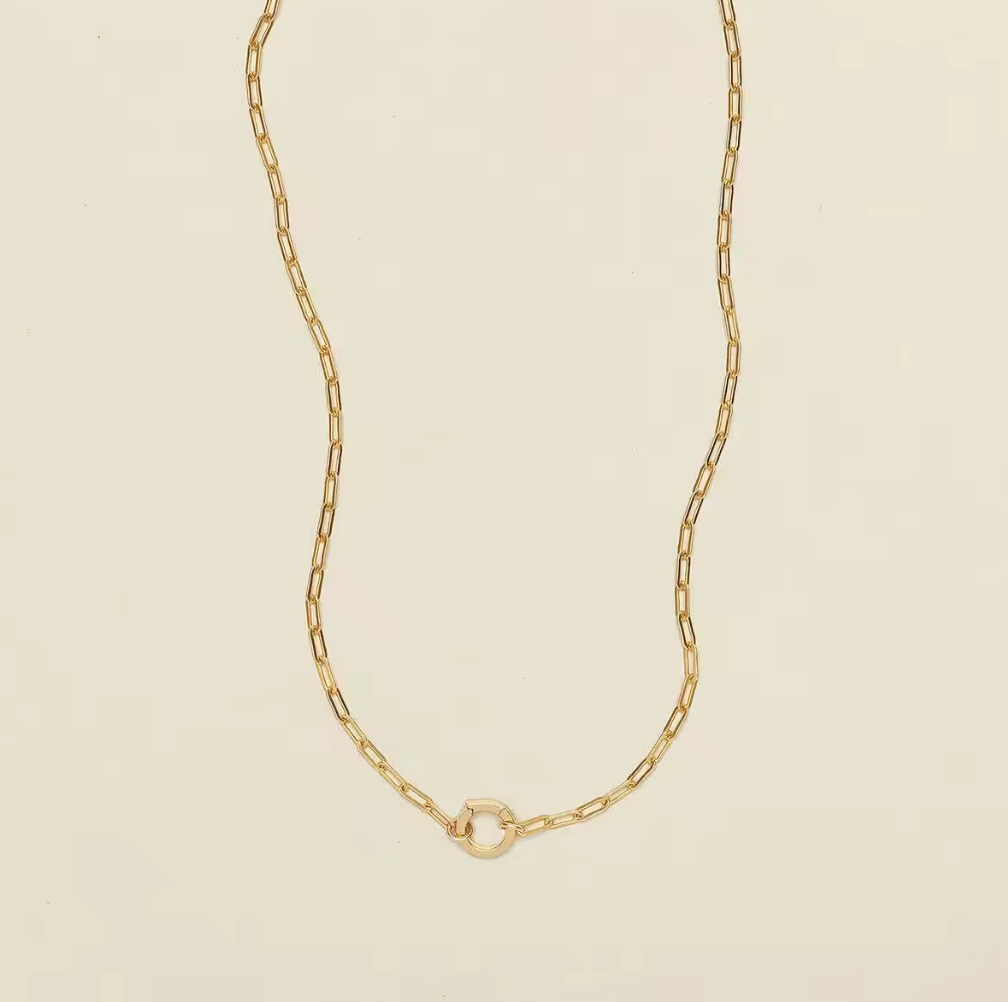 Paper Clip Chain with Clip Clasp Necklace