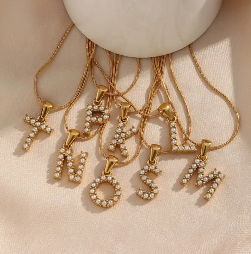 Pearl Initial Pendants