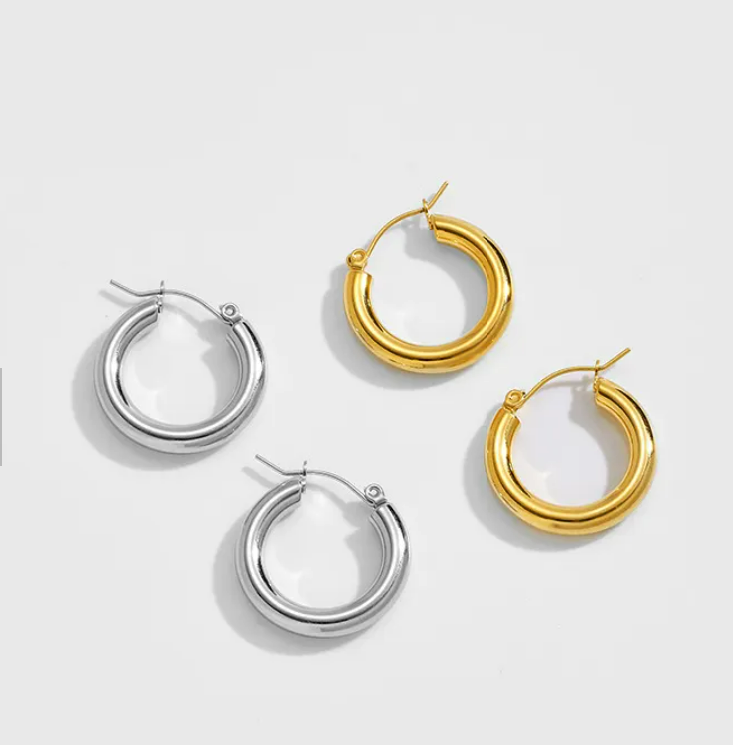 Royal Hoops- Gold, Silver, Rose Gold