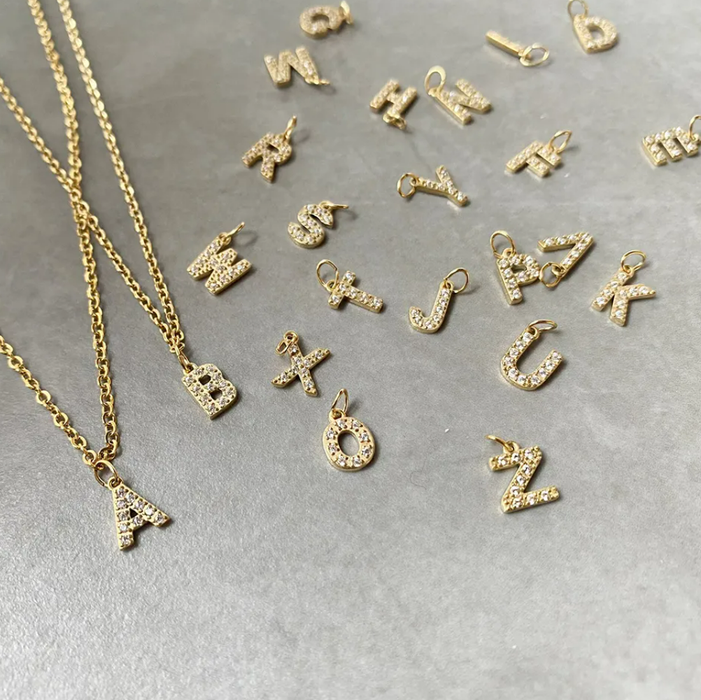 Small Diamond Initial Pendants