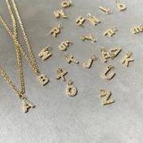 Small Diamond Initial Pendants