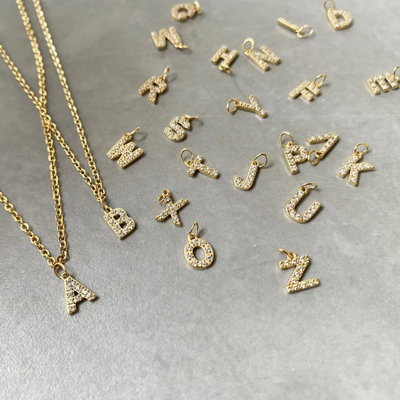 Small Diamond Initial Pendants