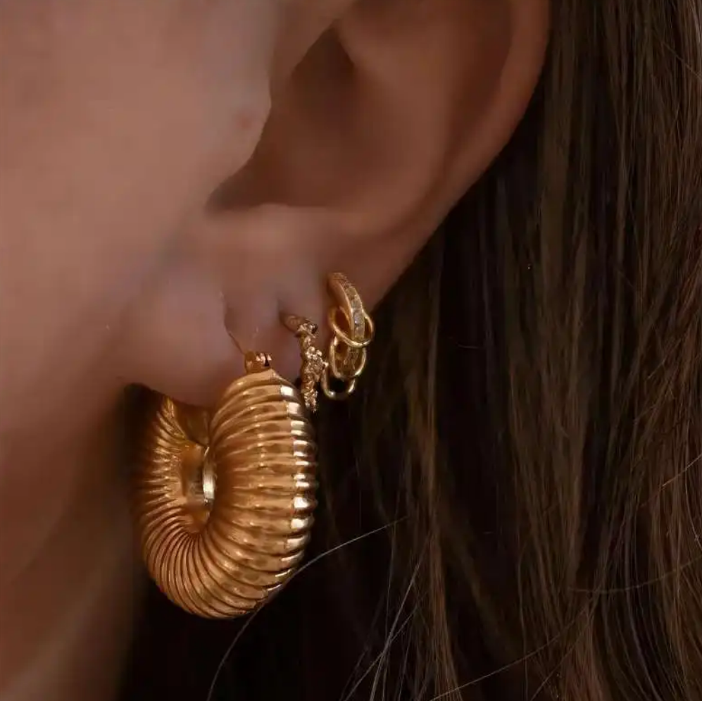 Bold Textured Hoops