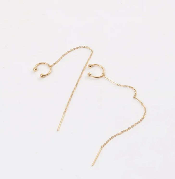 Dainty Threaded Cuff Earring