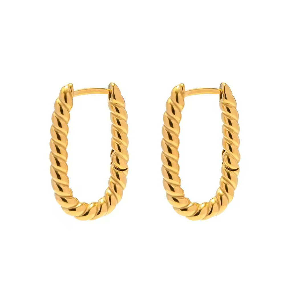 Oval Twisted Hoops