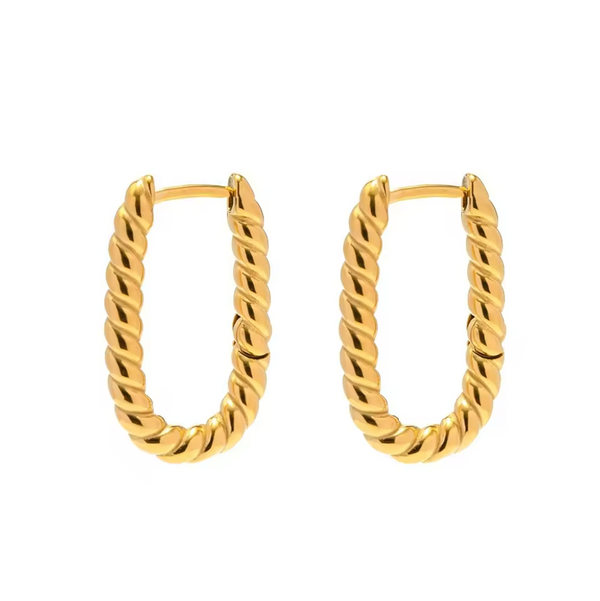 Oval Twisted Hoops