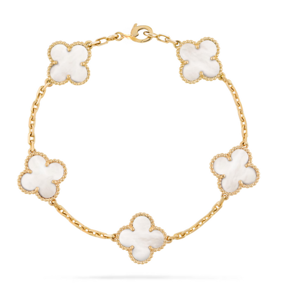 Clover Bracelet - Available in Black, White and Gold Motifs