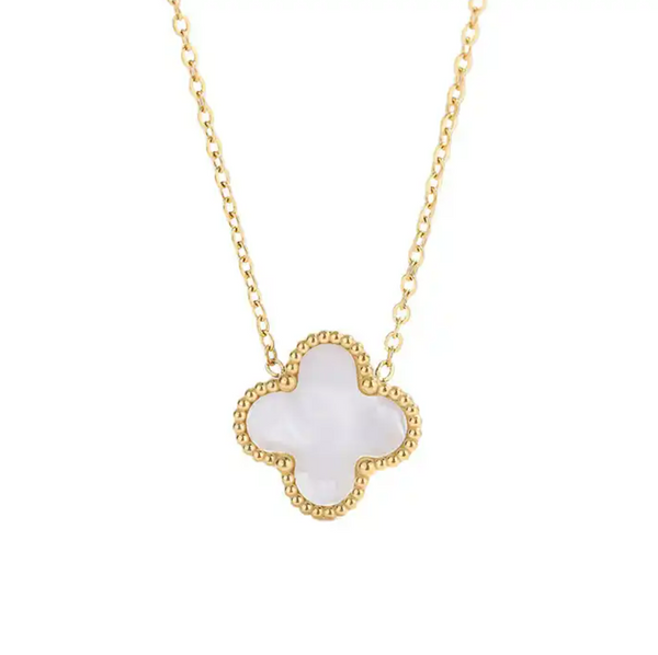 Single Motif Clover Necklace- Available in Black, White and Gold Clovers