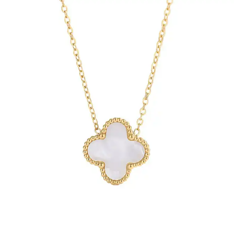 Single Motif Clover Necklace- Available in Black, White and Gold Clovers