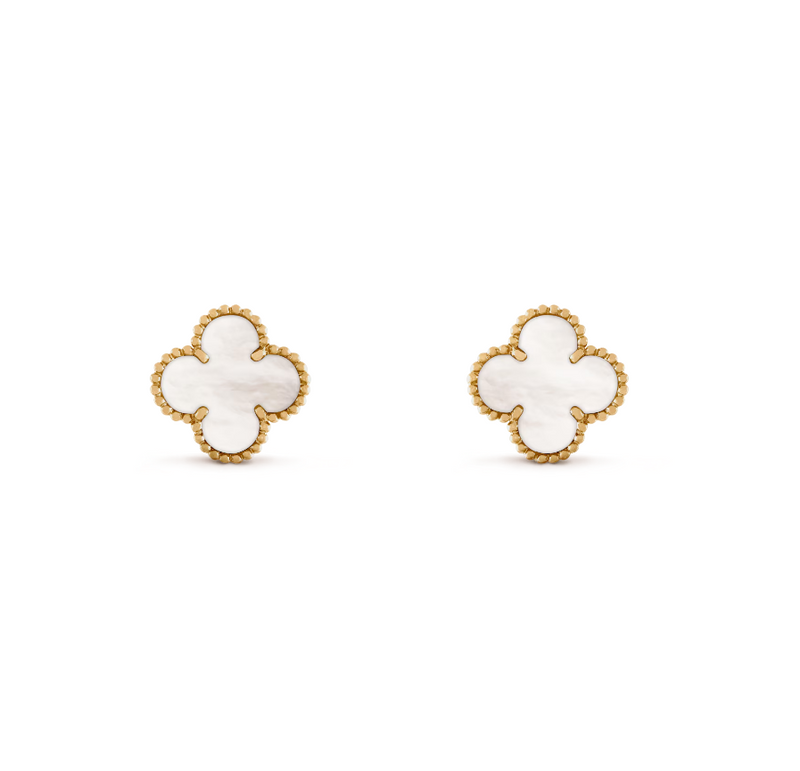 Stud Clover Earrings- Available in Black, White and Gold Clovers