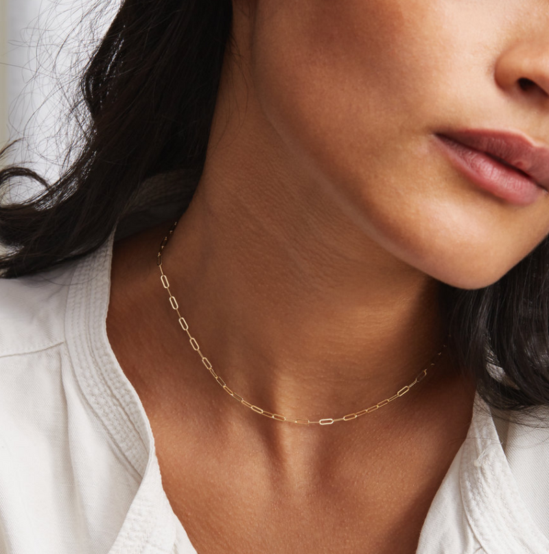 Fine Paper Clip Necklace- Available in Gold, Rose Gold & Silver