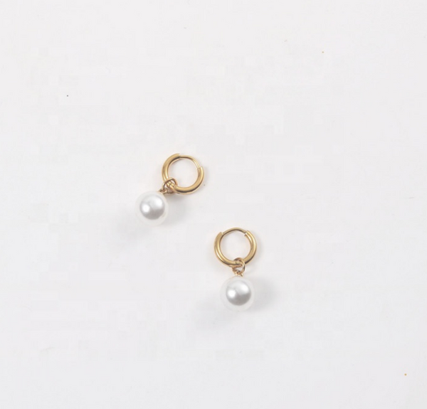 Rosa Small Pearl Hoops